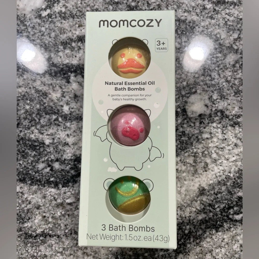 Momcozy Natural Organic Essential Oil Bath Bombs, 3 Pcs